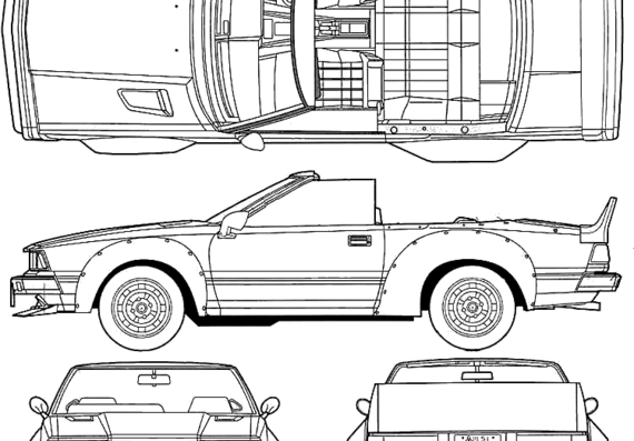 Datsun Gazelle Convertible - Датсун - чертежи, габариты, рисунки автомобиля