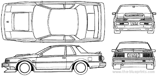 Datsun Gazelle Coupe Turbo RS-X (1979) - Датсун - чертежи, габариты, рисунки автомобиля