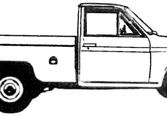 Datsun L520 Pick-up (1972) - Датсун - чертежи, габариты, рисунки автомобиля