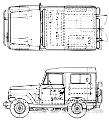 Datsun Patrol L60 (1963) - Датсун - чертежи, габариты, рисунки автомобиля