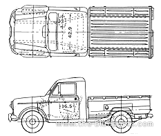 Datsun Pick-up 223LG (1961) - Датсун - чертежи, габариты, рисунки автомобиля