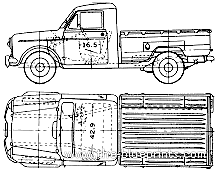 Datsun Pick-up 223LG (1962) - Датсун - чертежи, габариты, рисунки автомобиля