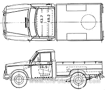 Datsun Pick-up 320L (1963) - Датсун - чертежи, габариты, рисунки автомобиля