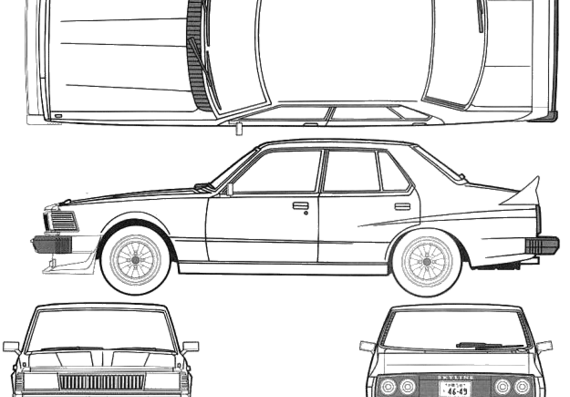 Datsun Skyline (1979) - Датсун - чертежи, габариты, рисунки автомобиля