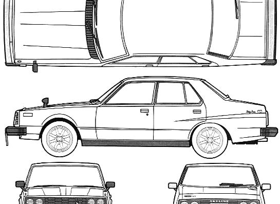 Datsun Skyline 240K 2000GT-ES 4-Door C210 (1979) - Датсун - чертежи, габариты, рисунки автомобиля