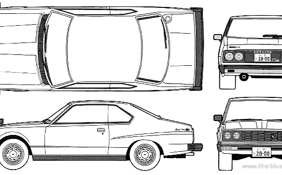Datsun Skyline 240K 2000 GT-ES - Датсун - чертежи, габариты, рисунки автомобиля