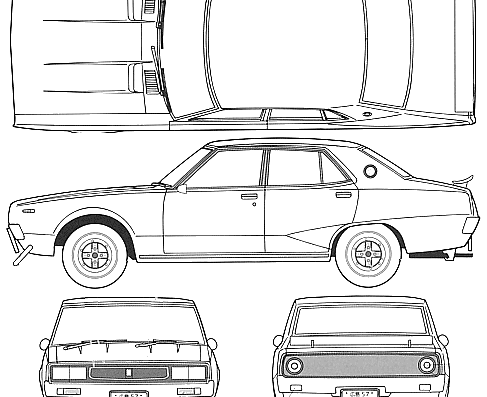 Datsun Skyline 240K 4-Door C110 - Датсун - чертежи, габариты, рисунки автомобиля
