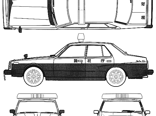 Datsun Skyline 240K 4-Door C210 (1979) - Датсун - чертежи, габариты, рисунки автомобиля