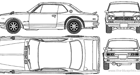 Datsun Skyline C10 GT-R 2-Door (1969) - Датсун - чертежи, габариты, рисунки автомобиля