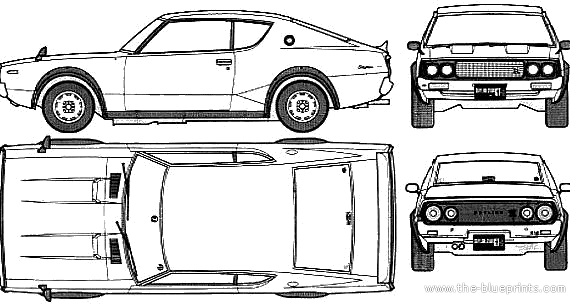 Datsun Skyline C110 GT-R (1972) - Датсун - чертежи, габариты, рисунки автомобиля