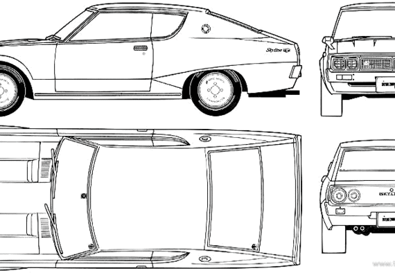 Datsun Skyline C110 GT-X (1972) - Датсун - чертежи, габариты, рисунки автомобиля