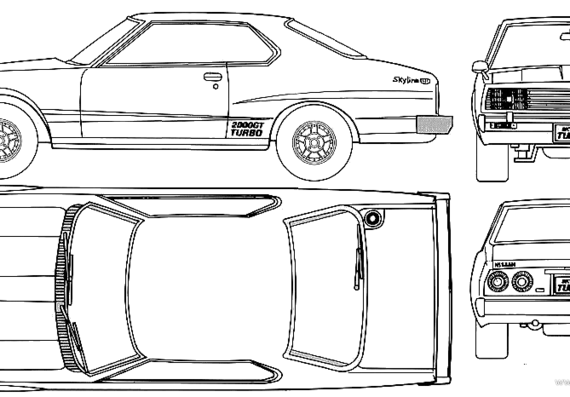 Datsun Skyline C210 240K (1977) - Датсун - чертежи, габариты, рисунки автомобиля