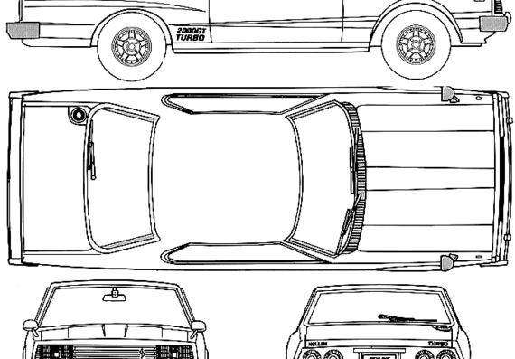 Datsun Skyline C211 2000GT-T 2-Door Hardtop - Датсун - чертежи, габариты, рисунки автомобиля