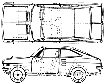 Datsun Sunny 1200 Deluxe Coupe (1972) - Датсун - чертежи, габариты, рисунки автомобиля