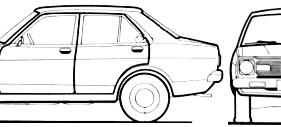 Datsun Sunny 120Y - Датсун - чертежи, габариты, рисунки автомобиля