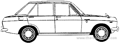 Datsun Sunny 4-Door (1968) - Датсун - чертежи, габариты, рисунки автомобиля