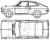 Datsun Sunny B110 1200 Coupe (1971) - Датсун - чертежи, габариты, рисунки автомобиля