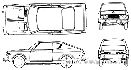 Datsun Violet 710 Coupe (1975) - Датсун - чертежи, габариты, рисунки автомобиля