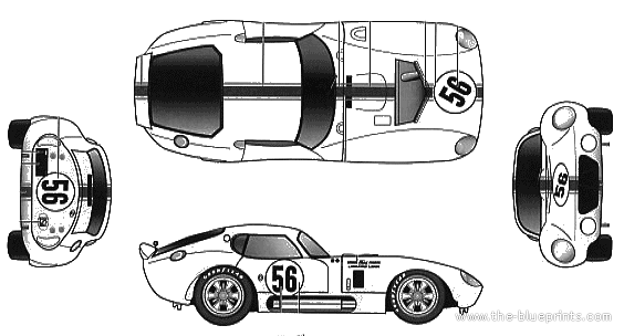 Daytona Cobra Coupe (CSX2300) - Форд - чертежи, габариты, рисунки автомобиля