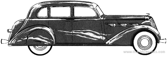 DeSoto Airstream 4-Door Sedan (1936) - Разные автомобили - чертежи, габариты, рисунки автомобиля