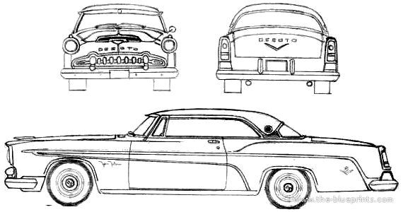 DeSoto FireFlyte Sportsman Hardtop (1955) - Де Сото - чертежи, габариты, рисунки автомобиля