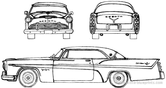 DeSoto FireFlyte Sportsman Hardtop (1956) - Де Сото - чертежи, габариты, рисунки автомобиля