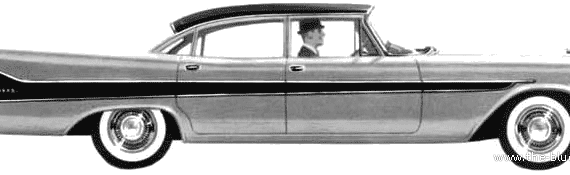 DeSoto Firedome 4-Door Sedan (1958) - Де Сото - чертежи, габариты, рисунки автомобиля