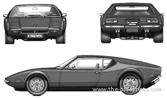 DeTomaso Pantera (1970) - ДеТомазо - чертежи, габариты, рисунки автомобиля