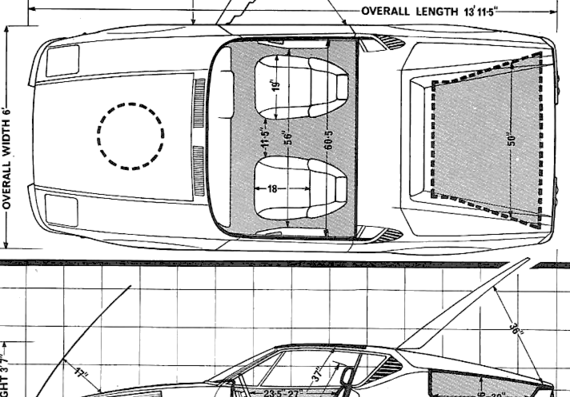 DeTomaso Pantera (1972) - DeTomaso - drawings, dimensions, pictures of the car