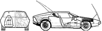 DeTomaso Pantera (1975) - DeTomaso - drawings, dimensions, pictures of the car