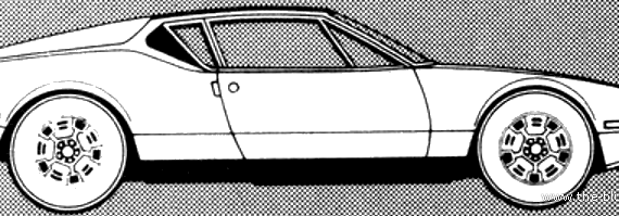 DeTomaso Pantera GTS (1980) - ДеТомазо - чертежи, габариты, рисунки автомобиля