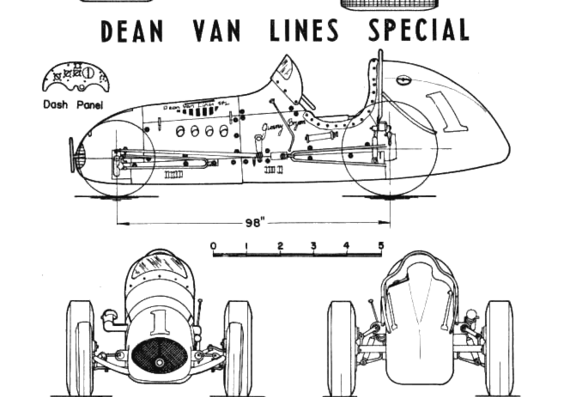 Dean Van Lines Special - Гоночный Classics - чертежи, габариты, рисунки автомобиля