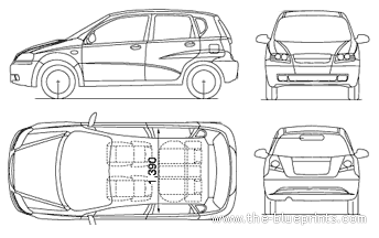 Deawoo Kalos - Deo - drawings, dimensions, pictures of the car