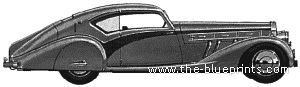 Delage D8-120 (1936) - Деляж  - чертежи, габариты, рисунки автомобиля