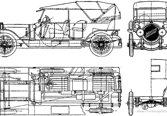 Delaunay Belleville 45 - Разные автомобили - чертежи, габариты, рисунки автомобиля