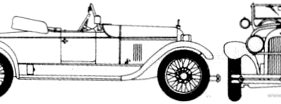 Deusenberg Model A (1922) - Дюзенберг - чертежи, габариты, рисунки автомобиля