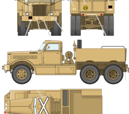 Diamond T M19 Tank Transporter - Разные автомобили - чертежи, габариты, рисунки автомобиля