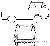 Dodge A100 Compact Pick-up (1965) - Додж - чертежи, габариты, рисунки автомобиля