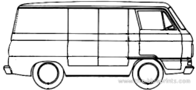 Dodge A100 Van (1965) - Додж - чертежи, габариты, рисунки автомобиля