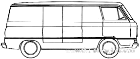 Dodge A108 Compact Van (1965) - Додж - чертежи, габариты, рисунки автомобиля