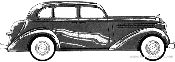 Dodge Airglide 4-Door Sedan (1936) - Додж - чертежи, габариты, рисунки автомобиля
