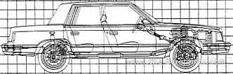 Dodge Aries 4-Door (1986) - Додж - чертежи, габариты, рисунки автомобиля