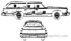 Dodge Aspen Station Wagon (1977) - Додж - чертежи, габариты, рисунки автомобиля