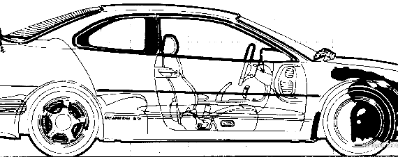 Dodge Avenger ES (1993) - Додж - чертежи, габариты, рисунки автомобиля