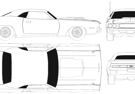 Dodge Challenger - Додж - чертежи, габариты, рисунки автомобиля