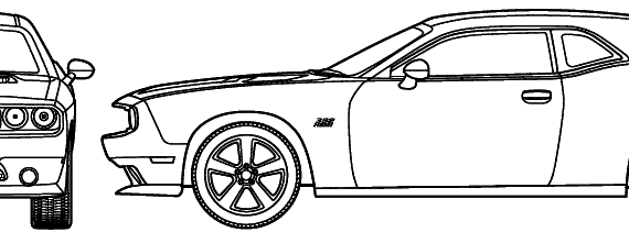Dodge Challenger (2011) - Додж - чертежи, габариты, рисунки автомобиля