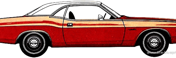 Dodge Challenger Coupe (1971) - Додж - чертежи, габариты, рисунки автомобиля