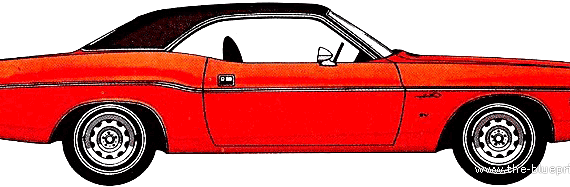 Dodge Challenger Hardtop (1971) - Додж - чертежи, габариты, рисунки автомобиля