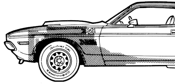 Dodge Challenger RT (1970) - Додж - чертежи, габариты, рисунки автомобиля