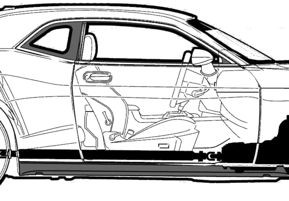 Dodge Challenger SRT8 (2008) - Додж - чертежи, габариты, рисунки автомобиля